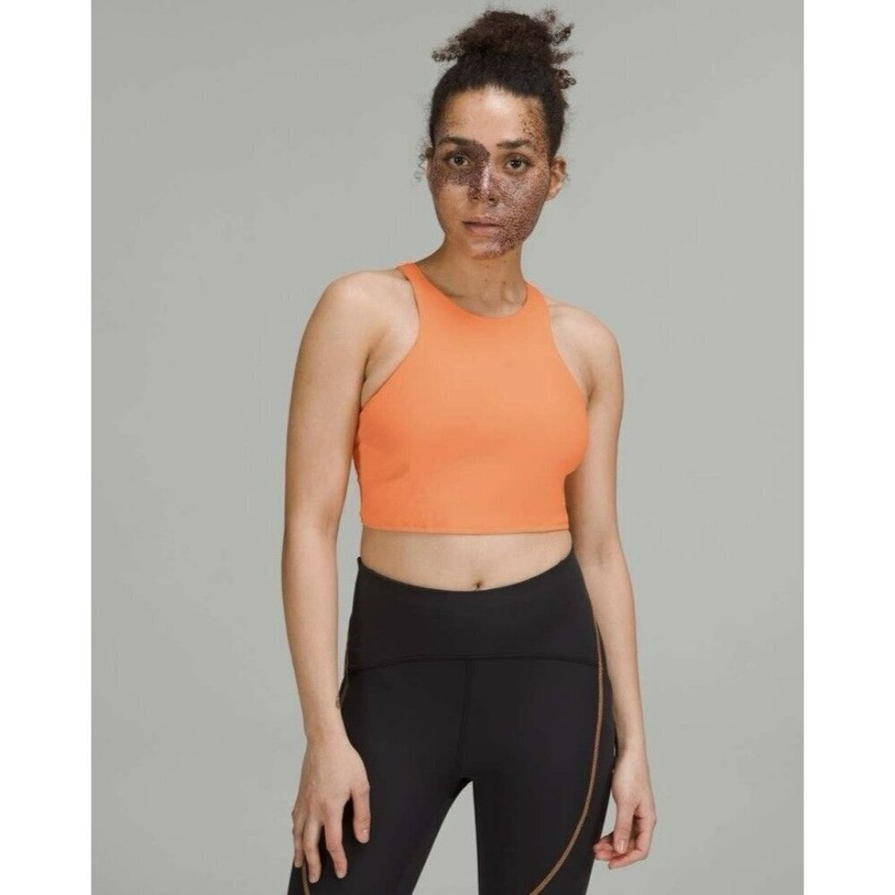 Lululemon Mesh-Back Train Bra Orange Frappe Size 6 EUC